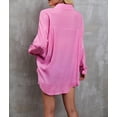 thumbnail image 2 of Pleated Detail Textured Shirt, Pink, Medium, 2 of 3