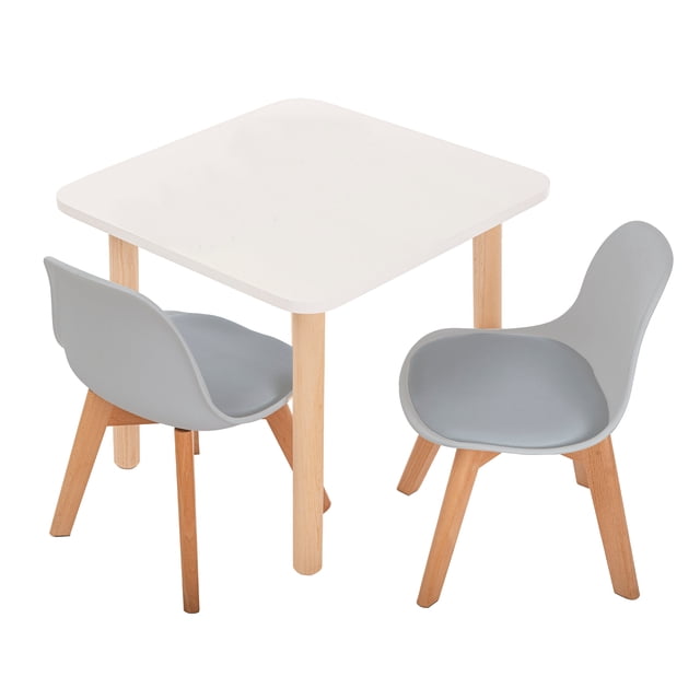Mesa Cuadrada Duduk 2 Sillas Frankfurt Gris Barniz