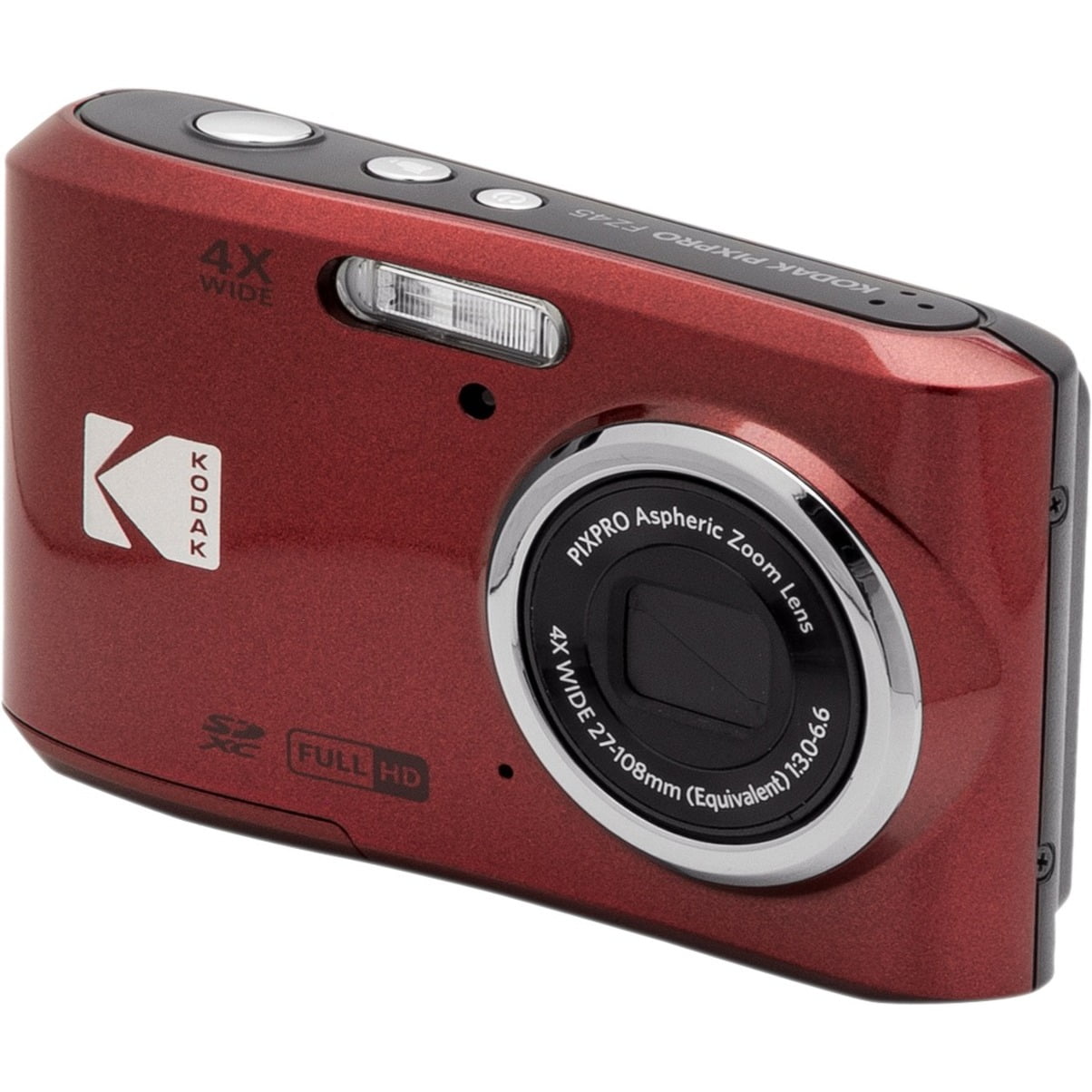 Kodak PIXPRO FZ45 16.4 Megapixel Compact Camera - Red - Walmart.com