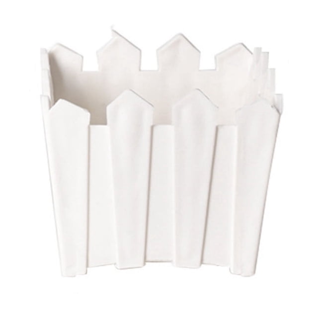 Fareti Decorative Flower Pots with Simulated Fence Design, Plastic Flower Baskets for Living Room Terrace Balcony Decor