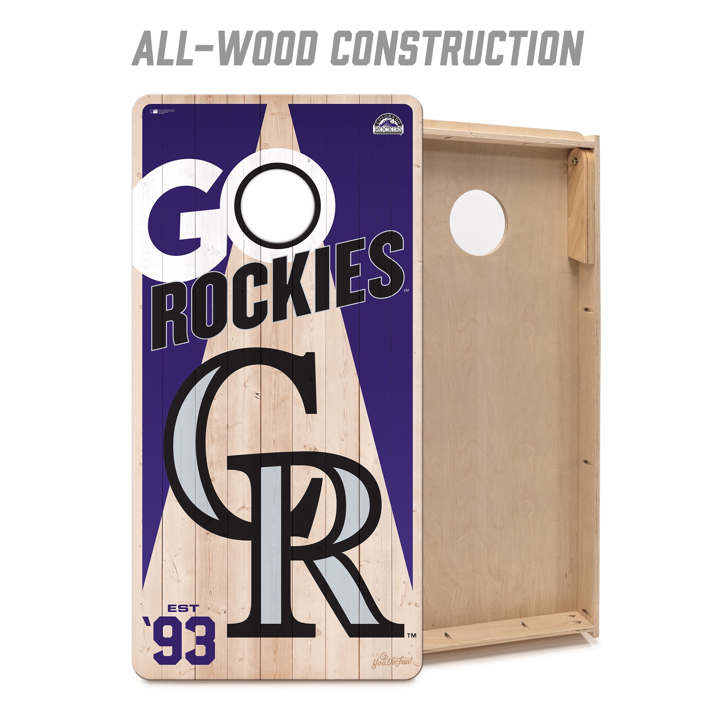 YouTheFan MLB Colorado Rockies 2' x 4' Cornhole Game No Bags