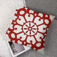 thumbnail image 7 of nygtbtfer Geometric Red Flower Decorative Throw Pillow Covers , Set of 2 Abstract Red Flower Cushion Cover Square Pillow Cases for Couch Patio Sofa Home Decor 20x20in, 7 of 7