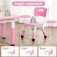 thumbnail image 2 of Juego de Mesa y Sillas para Niños Ajustable en Altura, 4 Asientos, Mesa de Artes y Manualidades con Escritorio Antideslizante, Capacidad Máx. 300lbs, 2 of 7