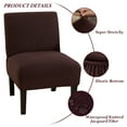thumbnail image 4 of 2 Pack Armless Accent Chair Covers, Stretch Knitted Slipper Chair Couch Slipcover Furniture Protector, Brown, 4 of 7