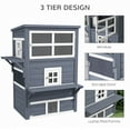 thumbnail image 3 of Pawhut 3-Story Cat House Feral Cat Shelter,Outdoor Kitten Condo with Raised Floor,Asphalt Roof,Escape Doors,Jumping Platforms,Dark Gray,Dark Gray Wood Pet Supplies Pet Beds Furniture, 3 of 7