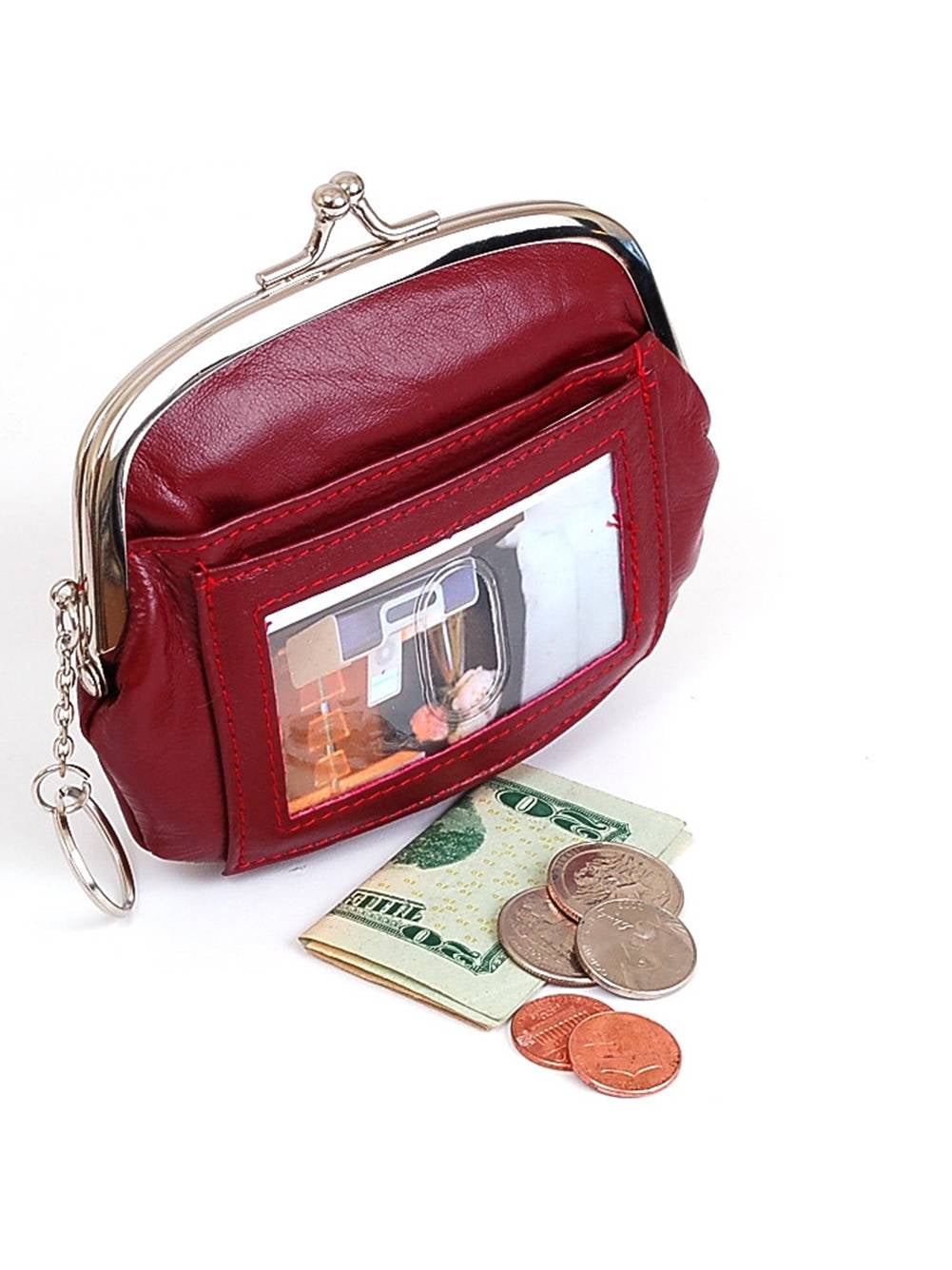 Leather Frame Clutch Wallet Target IUCN Water