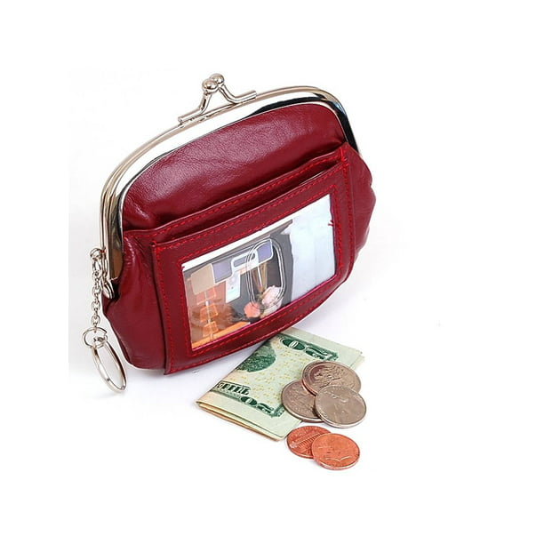 SBR Designs - Womens Leather Coin Purse Mini Wallet Metal Frame ID Window Credit Card Case New ...
