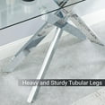 thumbnail image 6 of Modern Style Console Table Narrow Sofa Table with Tempered Glass Top and Metal Tubular Legs, 45" Lx18 Wx30 H, Silver, 6 of 8