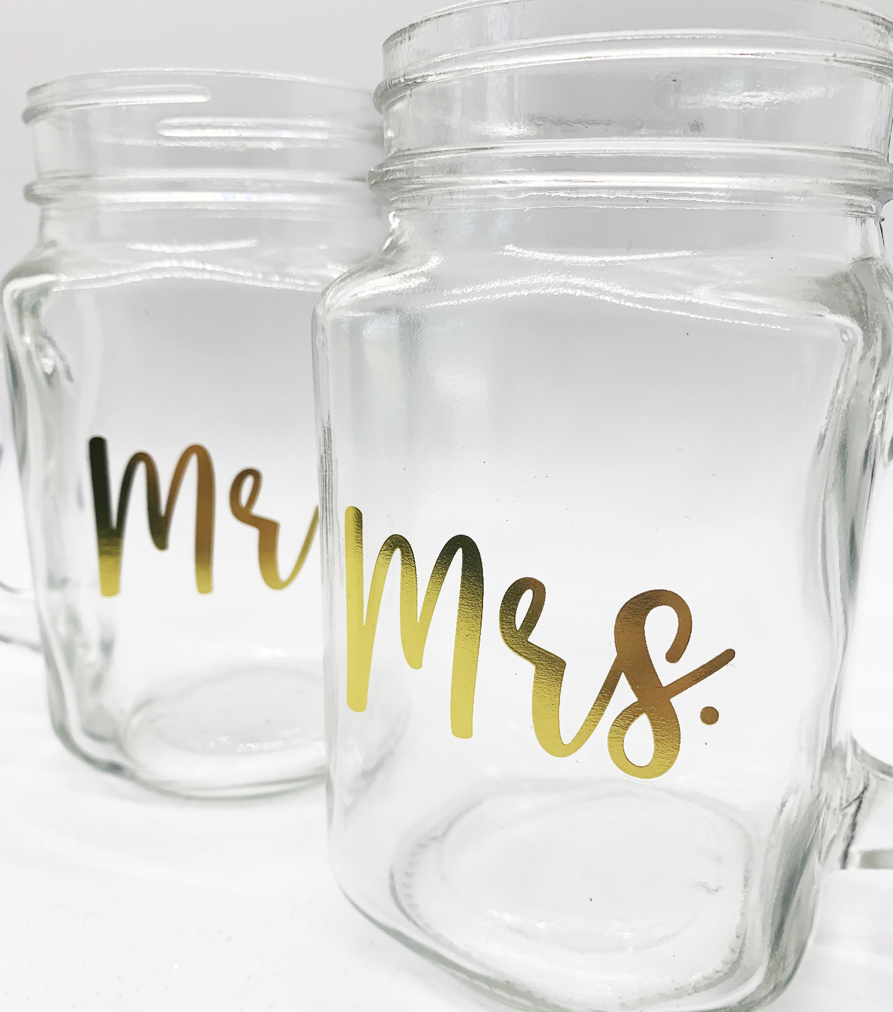 and Mrs Set of 12 Fashioncraft Mr Mini Glass Mason Jars for Wedding Decor 3.5 