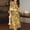 Yellow, variant on Women's Cotton Floral Midi Robe 3/4 Sleeve Belted Lightweight Sleepwear M