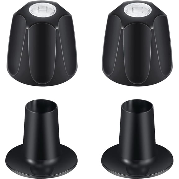 ABCISI Metal Matte Black Shower Knob 2 Piece Replacement, Compatible with Price/Pfister Verve Tub Shower Handle, 2 Faucet Handle Trim Kit, for 12 Tooth 9.5mm Valve stem, Height 2.35 in Width 2.35 in