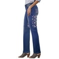thumbnail image 3 of Ladies Printed Jeans - Pastel Butterfly Women's Jeans (Back Printing) - L, 3 of 5