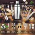 thumbnail image 3 of 22Pcs Cocktail Shaker Bartender Tool Set, Professional Shaker Mixer Making Kit Stainless Steel  Kit Bar Tool Set With 550ml Cocktail Shaker Maker, Bottle Opener,Jigger,Spoon, 3 of 7
