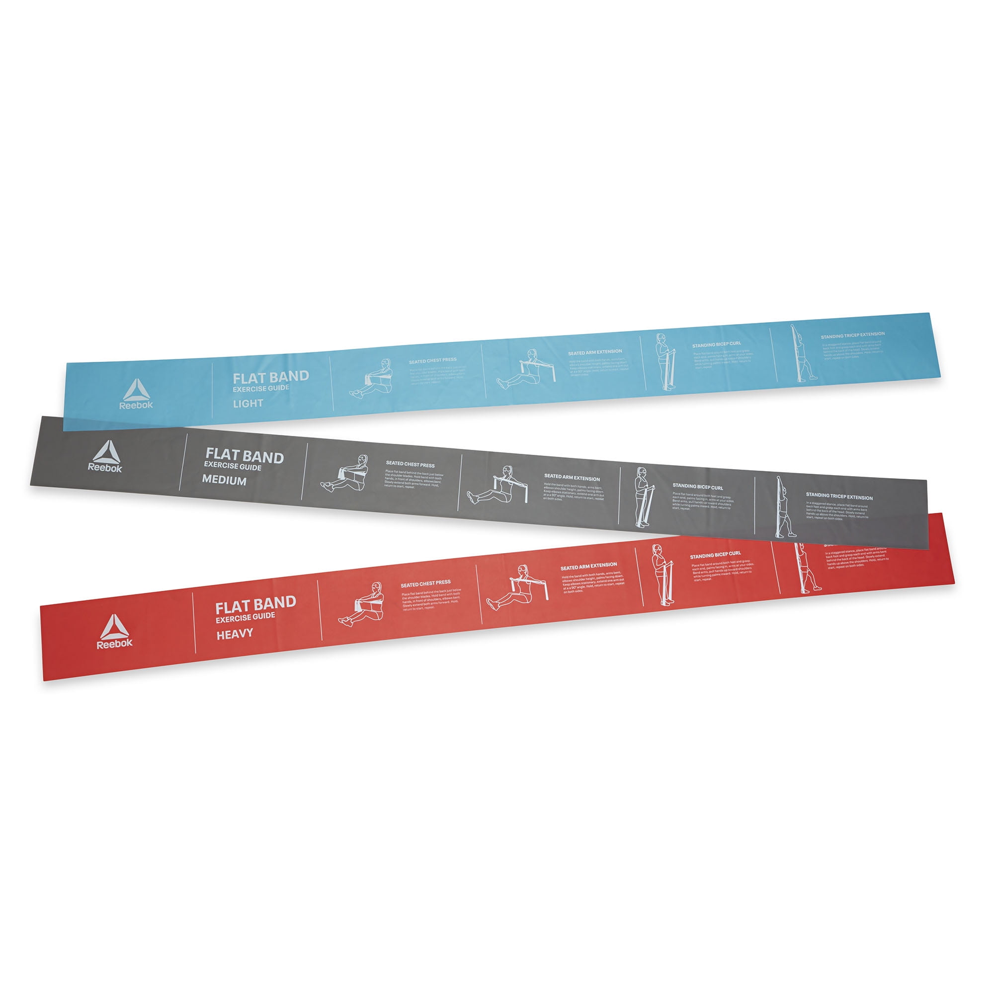 Reebok Delta Flat Band 3 Pack, Light, Medium and Heavy