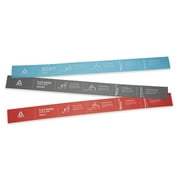 Reebok Flat Bands 3-Pack, Self-Guided Print, Light, Medium and Heavy Resistance Levels Included