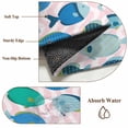 thumbnail image 6 of Pink Fishes Round Area Rug 3Ft Washable Small Circle Rugs for Kitchen Entryway, Cartoon Coastal Ocean Fish Striped Non-Slip Carpet Floor Mats Indoor Outdoor Carpet Runner Aesthetic Home Decor, 6 of 8