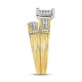 thumbnail image 5 of Solid 10K Yellow Gold His and Hers Real Natural Diamond Trio Three Rings Set Square Matching Rings Wedding Band Set 1/2 Carat - ( .50 Cttw ) - Ladies Size 8.5 - Mens Size 8.5, 5 of 7