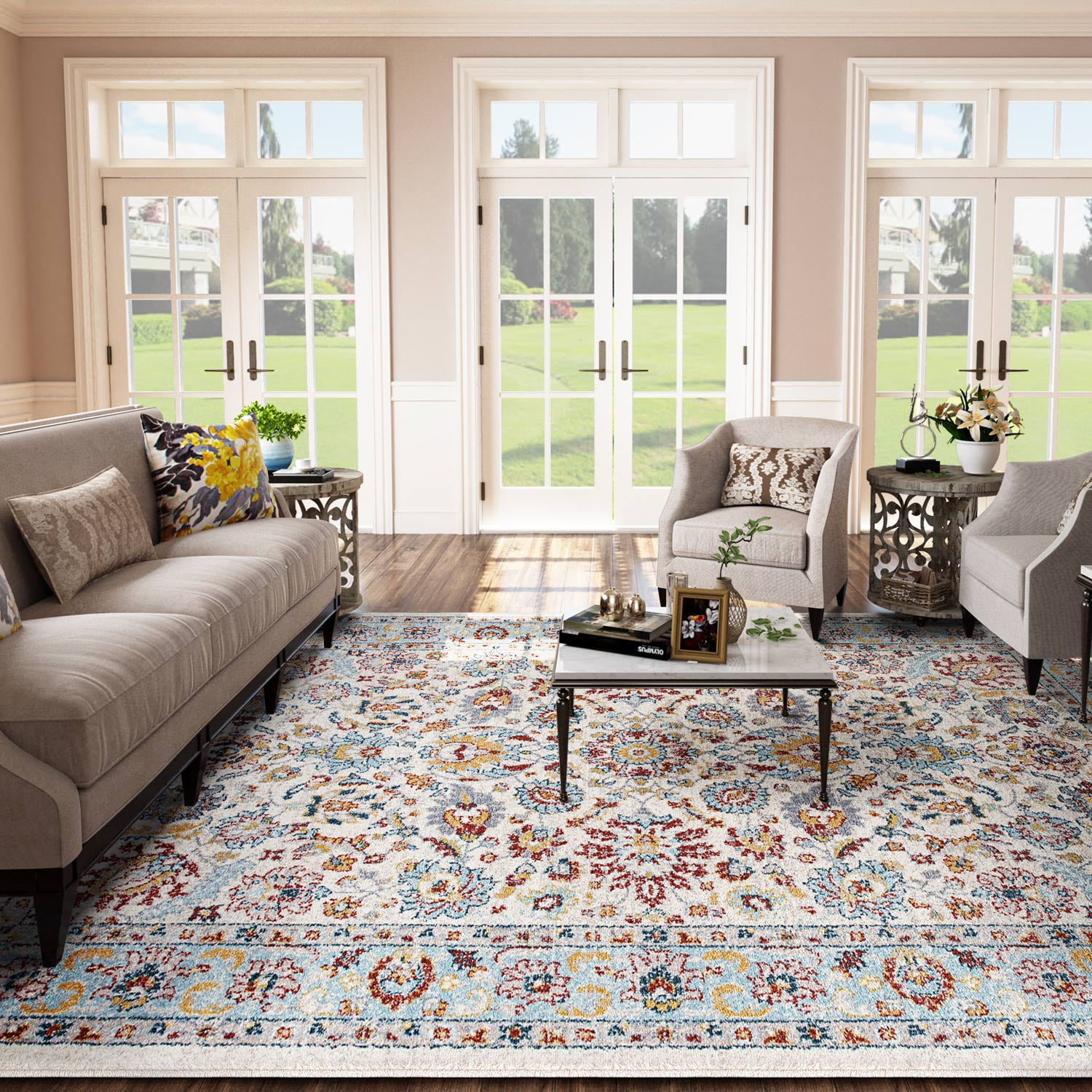 Shabby Chic Area Rugs 8 X 10 Tufting Carpets Rugs For Dining Room