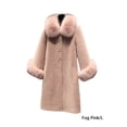 thumbnail image 4 of Jumpingount Abrigo de piel artificial Ligero Mezclas de lana para mujer Abrigo largo Transpirable Amigable con la piel Chaqueta de invierno lavable Prendas Abrigos y chamarras Rosado L Jumpingount  AP013647-02, 4 of 6