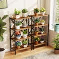 thumbnail image 2 of Gymax 2PCS 4-Tier Bookshelf Book Holder w/Heavy-Duty Metal Frame for Living Room Walnut, 2 of 10