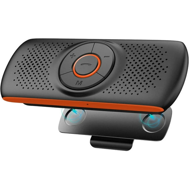 Kit Mains Libres pour Voiture Bluetooth Portable Voiture avec Instruction  GPS,Musique, élimination du Bruit, Instalation sur Pare Soleil, Handsfree  Bluetooth Car Kit en même Temps Pair 2 Phones 
