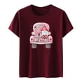 thumbnail image 4 of Meichang T-Shirts de la Saint-Valentin pour Femmes, T-Shirt Graphique Cœur d'Amour, Manches Courtes, Col Rond, Décontracté, Blouses, Joyeuse Saint-Valentin, 4 of 5