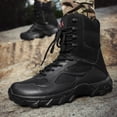 thumbnail image 4 of Zapatos Botas militares para hombre de senderismo con tobillo alto y cremallera lateral con cordones para acción de combate militar Wdftyju Tenis De Mujer Tenis De Hombre, 4 of 5