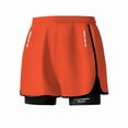 thumbnail image 4 of Stamzod Swimming Trunks for Men Solid Color Summer Board Shorts Men's Swimwear with Compression Liner Athletic Running Gym Swim Trunks Orange Free Size, 4 of 4