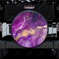 thumbnail image 1 of Purple and Gold Marble Pattern Polyester Universal Spare Wheel Tire Cover Wheel Covers for Trailer RV SUV Truck Camper, 1 of 5