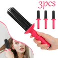 thumbnail image 4 of Yoofe 3pcs Hair Fluffy Styling Curler Curls Comb,Hair Curler Curling Make Up Brush Roller Tool Portable Hair Curling Roll Comb Antiâ Professional Round Hair Brush for Home Personal Use Travel, 4 of 9