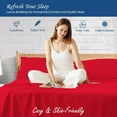 thumbnail image 4 of 500 Thread Count Egyptian Cotton Bed Sheets, 4-PCs Bed Sheet Set Cal-King Size Fit Upto (9" Inch to 12" Inch) Deep Pocket Striped (Red), 4 of 4