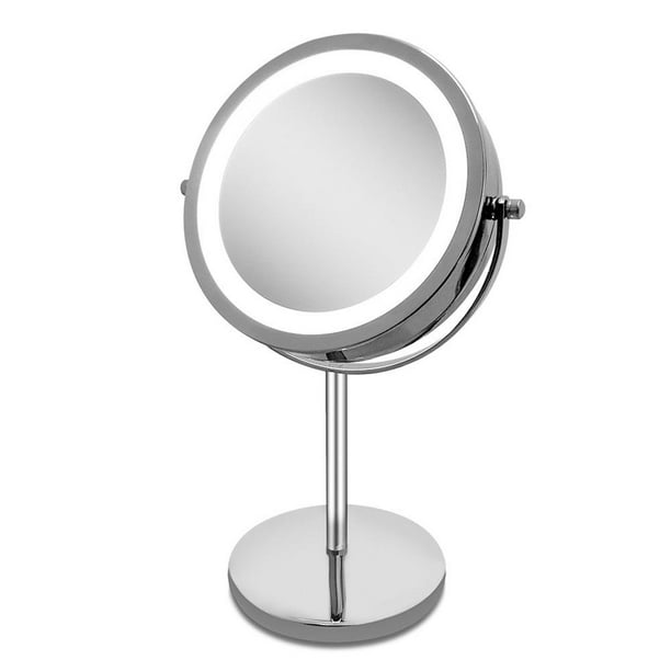 Double Sided Lighted Mirror Magnifying Vanity Mirror 7 Inch LED Makeup
