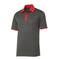 thumbnail image 3 of Sport Tek Adult Male Men Heather Short Sleeves Polo GH/True Red Large, 3 of 4