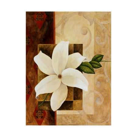 Trademark Fine Art 'White Floral Beige 2' Canvas Art by Pablo Esteban