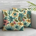 thumbnail image 3 of GOSMITH  Pineapple Decorative Throw Pillow Cover Case,Tropical Palm Leaves and Flowers Outdoor Pillow Cases Square Standard Cushion Covers for Sofa Couch Bed Gold Green, 3 of 5