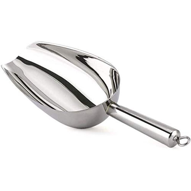 Kenbutsu Cuchara para hielo, 12 oz, 11 pulgadas, mediana, de acero inoxidable, para alimentos, para cocina, fiesta, bar, boda, duradera y resistente, apta para lavavajillas.