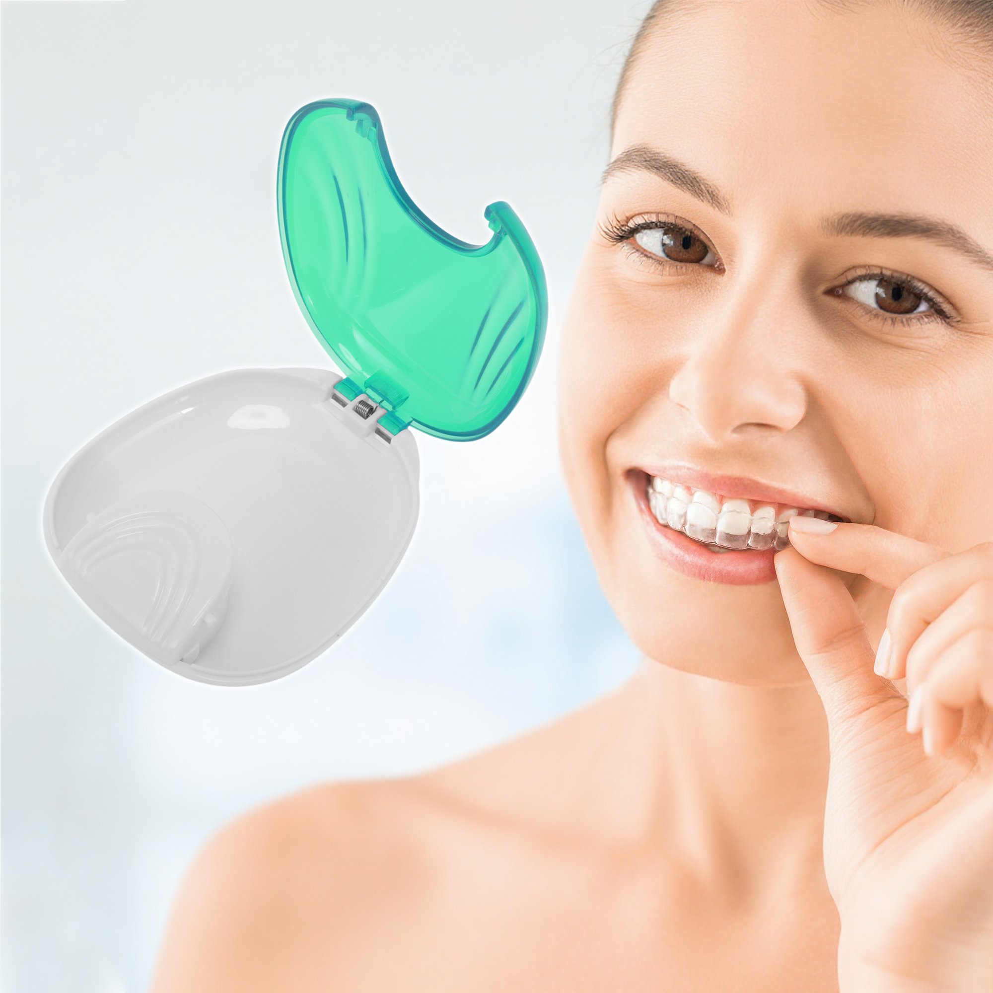 Unique Bargains Shell-shaped Braces Box 1 Pc Dark Green