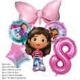 thumbnail image 3 of Globo con números en color rosa y morado para casa de muñecas Gabby, decoración para fiesta de cumpleaños de niña, suministros para baby shower, juegos de globos de juguete para niños, 3 of 5
