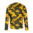 thumbnail image 4 of YUGYXL Mens Shirts Long Sleeve Casual Stylish Print Workout Crewneck Sweatshirts Loose Fit Camo Pullover Tees Yellow M, 4 of 5