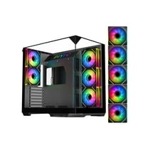 DIYPC ARGBDC800BK ATX Mid Tower Gaming Case and 5 ARGB Fans (Black)