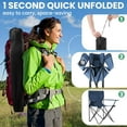 thumbnail image 5 of 4 Pack Folding Camping Chairs for Adults, Foldable Portable Beach Chairs with Carry Bag & Cup Holder, Compact Design for Camping, Beach, Picnics, and Fishing Supports 300LBS（Navy）, 5 of 13