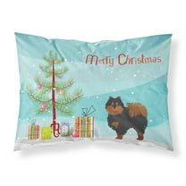 Carolines Treasures CK3477PILLOWCASE Pomeranian Christmas Tree Fabric Standard Pillowcase Standard multicolor