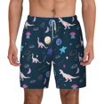 thumbnail image 2 of Goofa Space Dinosaur Printed Men's Swim Trunks Board Shorts Quick Dry Mens Swimming Trunks with Compression Liner,Breathable Fit Hawaii Beach Shorts-3X-Large, 2 of 9