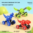 thumbnail image 3 of 2-Way Inertia Telescopic Dinosaur Car, Stretch Head & Tail, No Battery Powered, Crawler Toy Gift for Kids Boys Girls,Green, 3 of 7