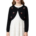 thumbnail image 3 of UACY Kids Girls Bolero Sweater Shrug, Long Sleeve Open Front Knit Cardigan for School, Party and Everyday Wear, 3 of 5