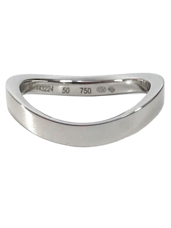 Pre-Owned OMEGA Aqua Swing Ring, 18K Gold, WG750, Women's Silver Ring. (This appears to be a...