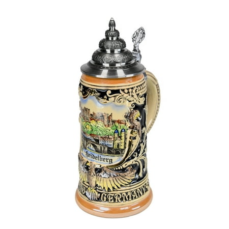 

Beer stein by King - Heidelberg City Skyline Relief Authentic German Beer Stein 0.4l Limited Edition