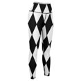 thumbnail image 6 of LARGE BLACK AND WHITE HARLEQUIN- DIAMOND- ARGYLEPATTERN DESIGNED FOR HOME DECOR AND CLOING Leggings Golf wear Womens Leggings, 6 of 6
