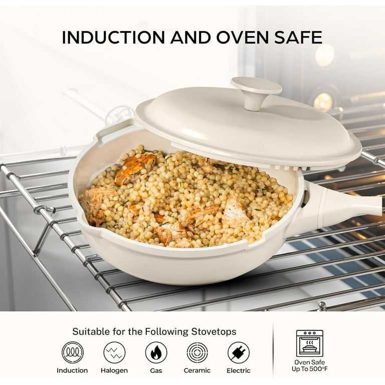 ZUKA Ceramic Pan by Granitestone, 6 Pc Non Toxic Ceramic Deep