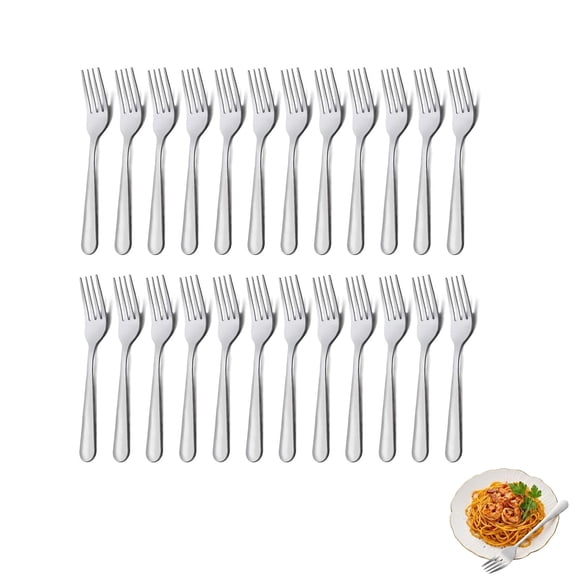 24 Piece Stainless Steel Dinner Forks Silverware, 7.1 Inch Silver Dinner Forks Set Table Forks Flatware Forks for Home, Kitchen or Restaurant